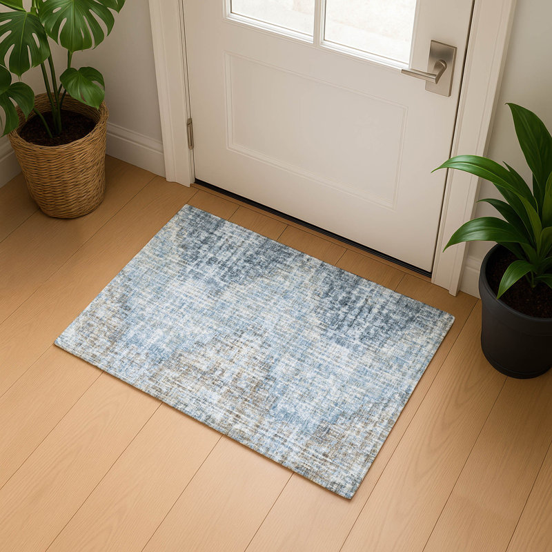 Premium Machine Washable Ansley Geometric Rug, Rectangle 1'8" x 2'6"