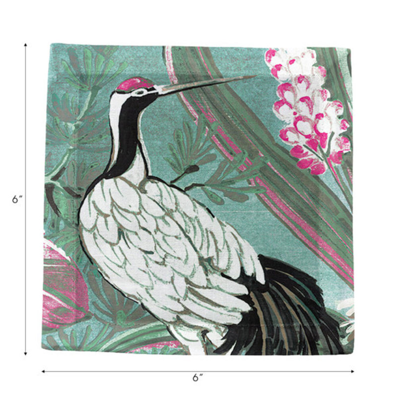 Summer Palace Cotton Sateen Cocktail Napkins, Pinotti