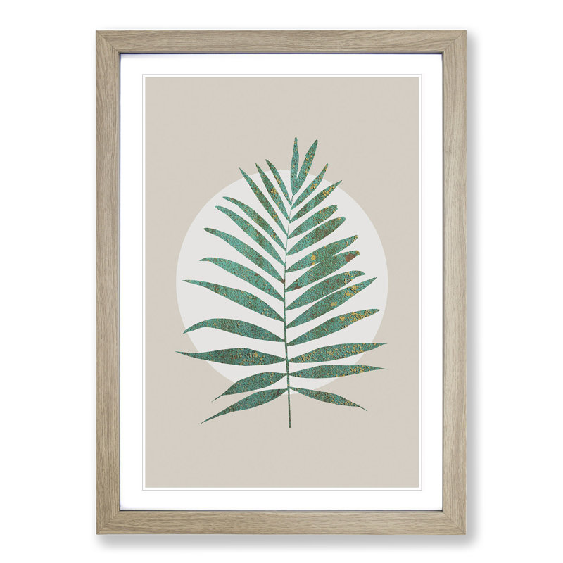 Botanical Fern - Picture Frame Graphic Art, 48cm H x 36cm W x 2cm D, Oak