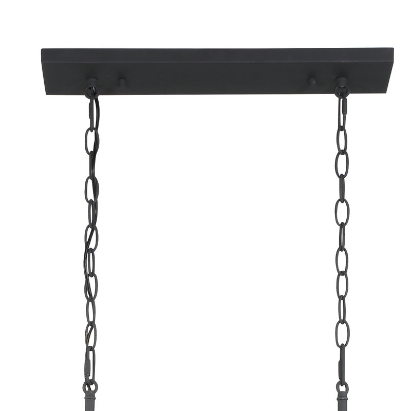 Lustre rectangulaire à intensité variable 6 lumières Katharine , Zinc vieilli
