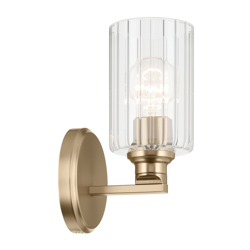 9.5" 1-Light Wall Sconce with Glass, Bronze, Clear