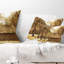 Landscape Printed Beautiful Rural African Huts Lumbar Pillow