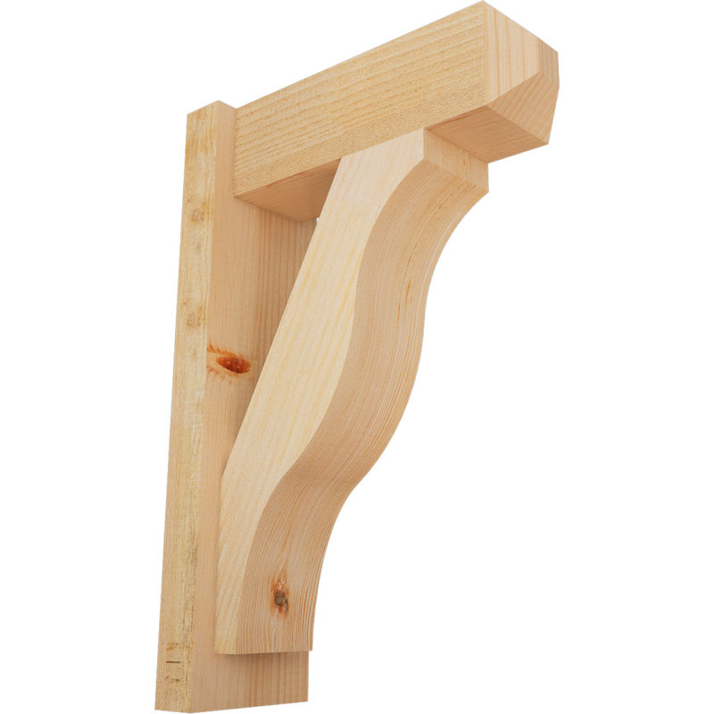 Persienne en bois rustique Funston Craftsman, Sapin Douglas de 6 po (sciage brut), P 16 po x H 24 po