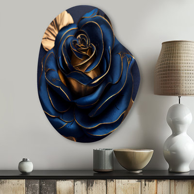 Beckham - Floral Rose Pear Shape Assymterical Metal Wall Art