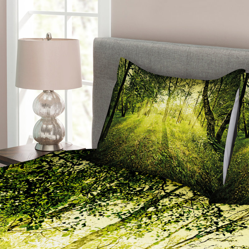 Union Rustic Jaxon Floral Bedspread with Pillow Shams and Pillowcases, 220 x 264 cm