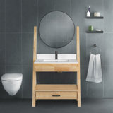 Camden 29-In Single Sink Freestanding Bathroom Vanity Combo In Black With Mirror And Faucet