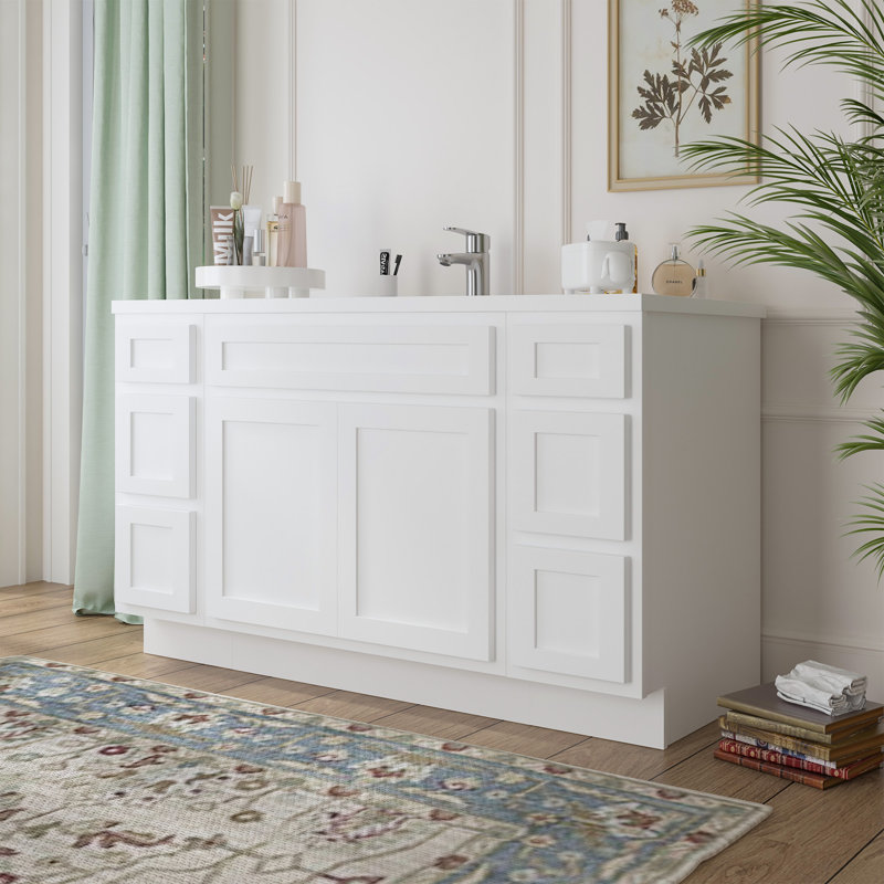 57'' Single Bathroom Vanity Base Only, White