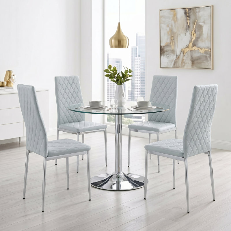 Ensemble de chaises parsons rembourrées Modern Diamond, Gris, 4