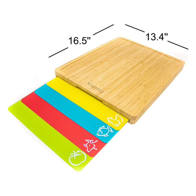 Ensemble de planche à découper en bois de bambou 5 pièces BergHOFF, 16,5 po x 13,4 po