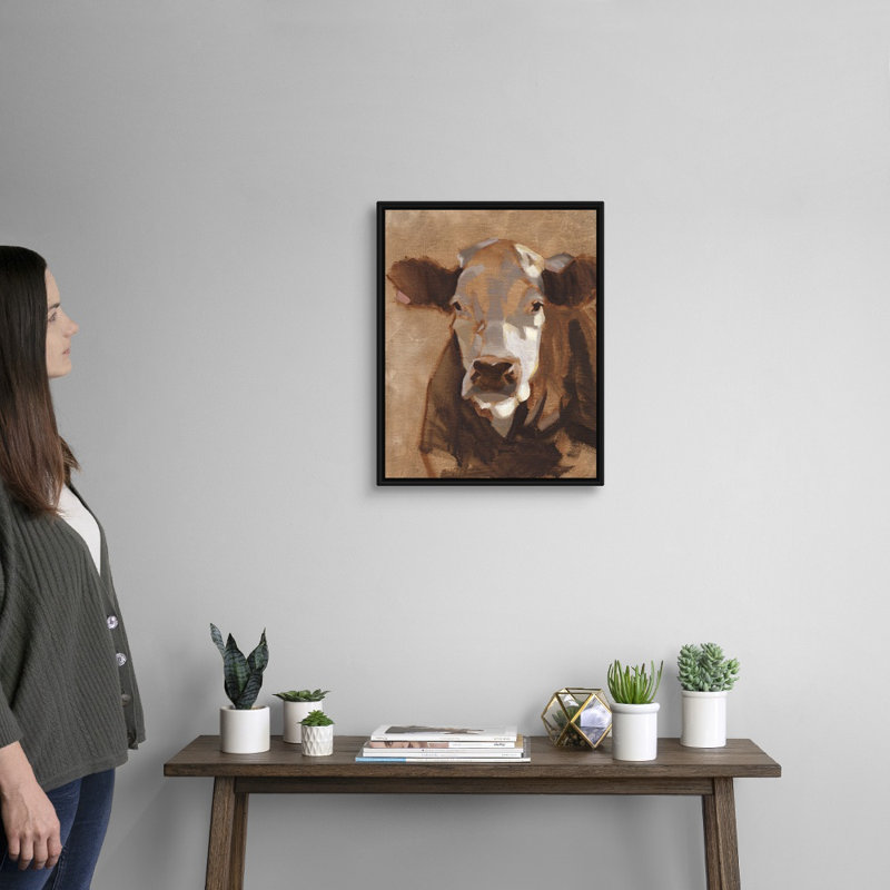 East End Bétail I - reproduction d'art sur toile, H 21,7 po x l 17,7 po x P 1,75 po, Cadre flottant noir