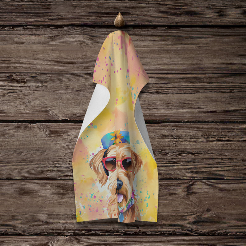 Serviette de cuisine Airedale Terrier Hippie Dawg