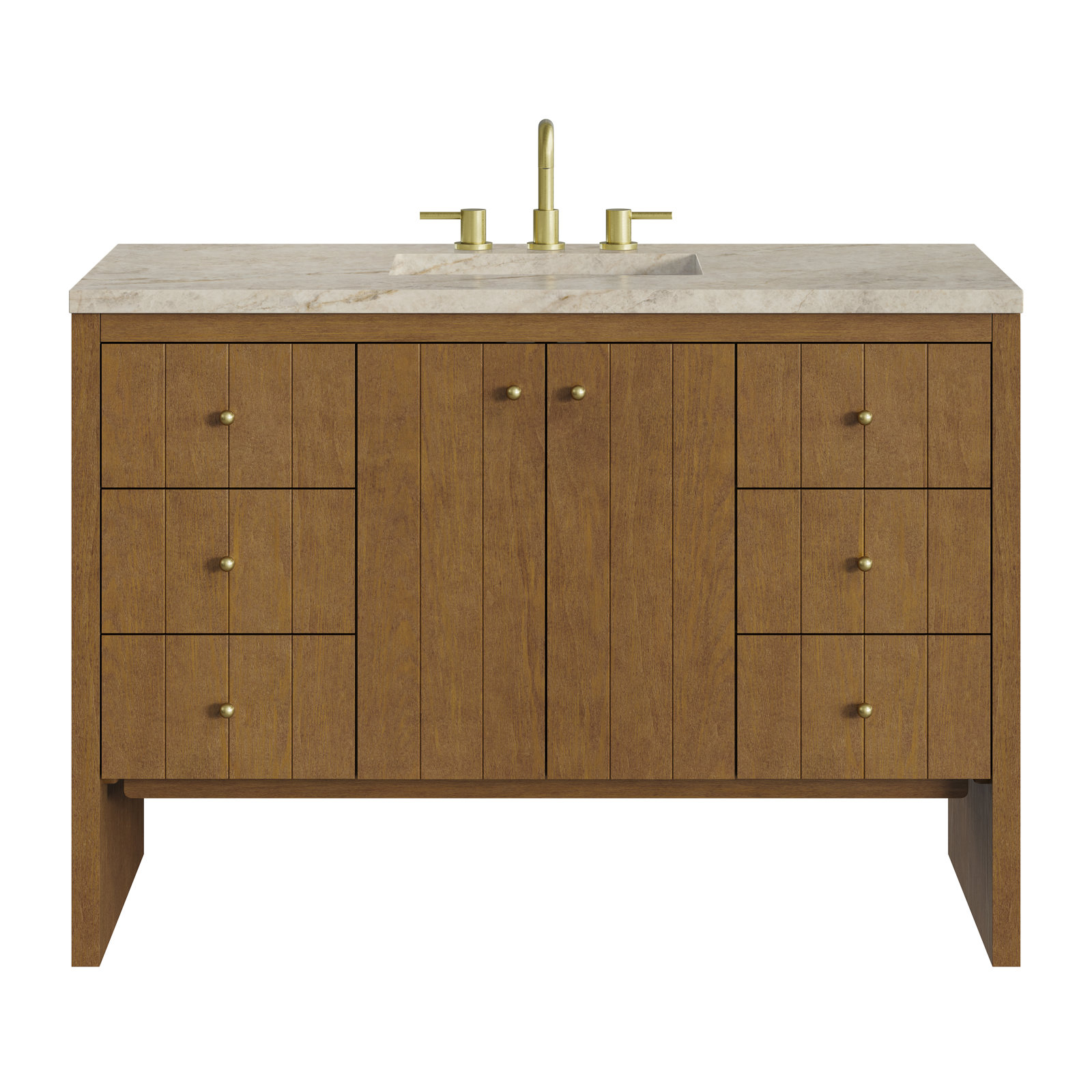 Hudson 48'' Single Bathroom Vanity, 8" Widespread, Siberian, Honey Oak