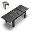 Table de salle à manger extensible pour la cuisine, table de salle à manger rectangulaire extensible de 54 à 85 po pour 4 à 10 personnes, table de salle à manger rectangulaire moderne avec structure en bois robuste et plateau de table imperméable, noir-1985501326