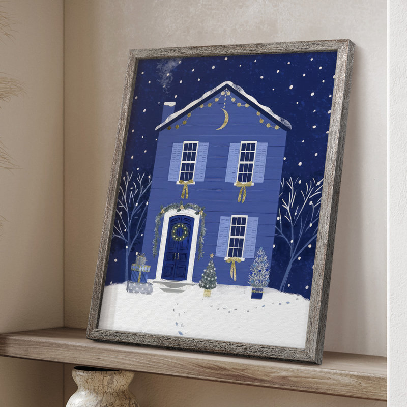 «Quiet Winter Home I», reproduction encadrée - bois massif