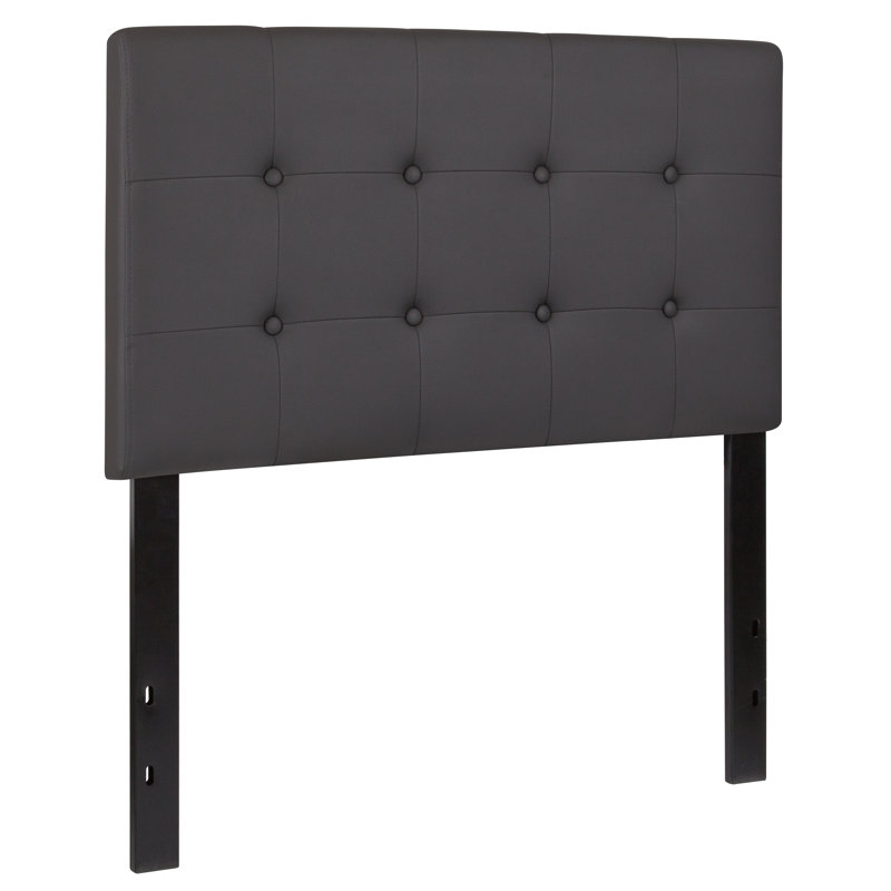 Ciriaca Button Tufted Upholstered Headboard, Gray, Twin