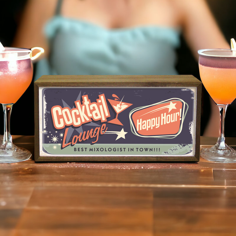Roreti Cocktail Lounge Happy Hour 15" LED Sign