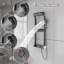 Modern Thermostatic Shower System with Rainfall & Waterfall Shower Head, Body Jets, Handheld Shower and Tub Spout, 12 Spray Modes SPA Shower Panel in Grey