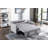 Light Grey Linen Fabric 3-In-1 Convertible Sleeper Loveseat With Side Pocket.