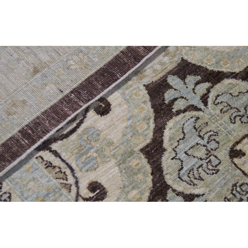 Tapis brun et beige de haute qualité noué à la main Ziegler