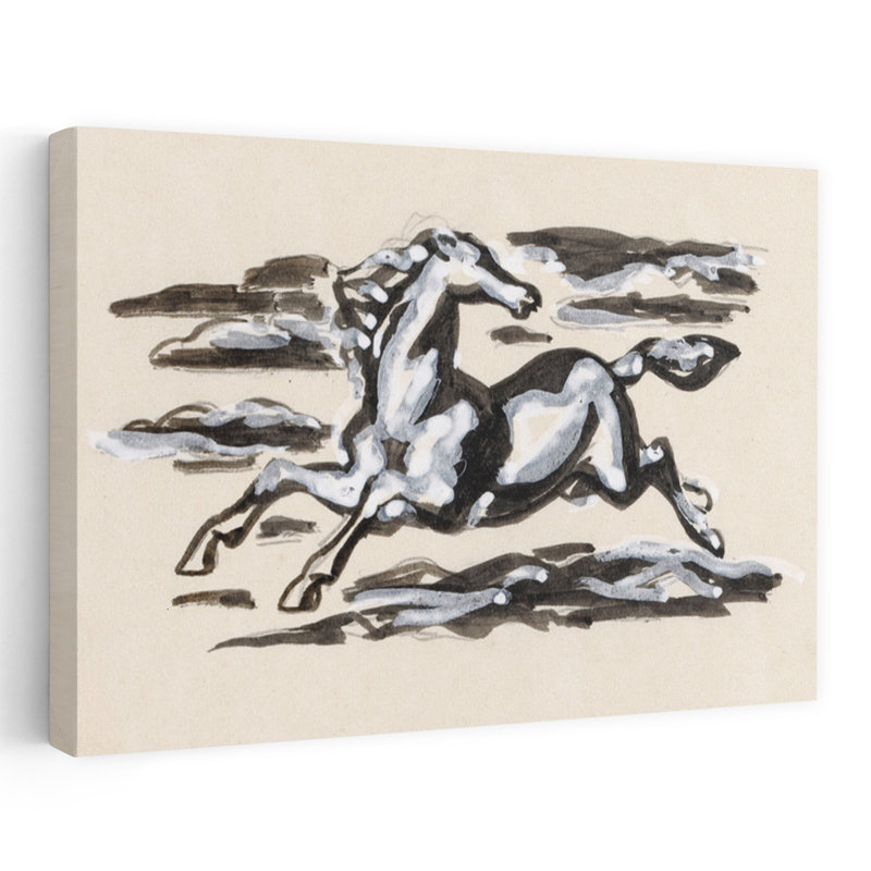 Art contemporain Art cheval contemporain, H 16 po x l 24 po