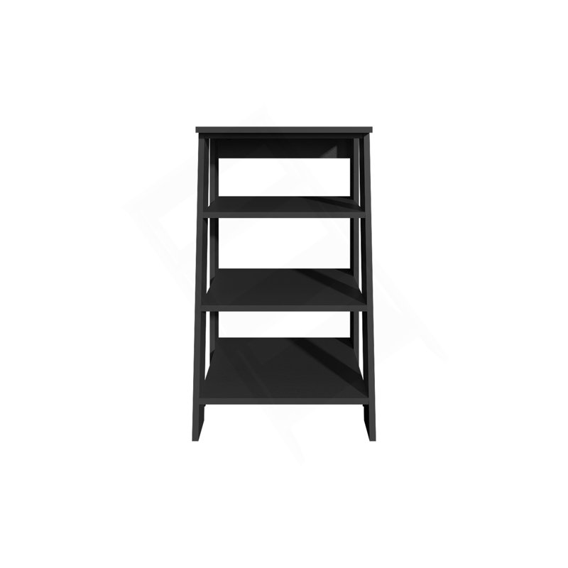 Rangement à tablettes à 4 niveaux pour salle de bain, table d'appoint et salle de bain, Noir