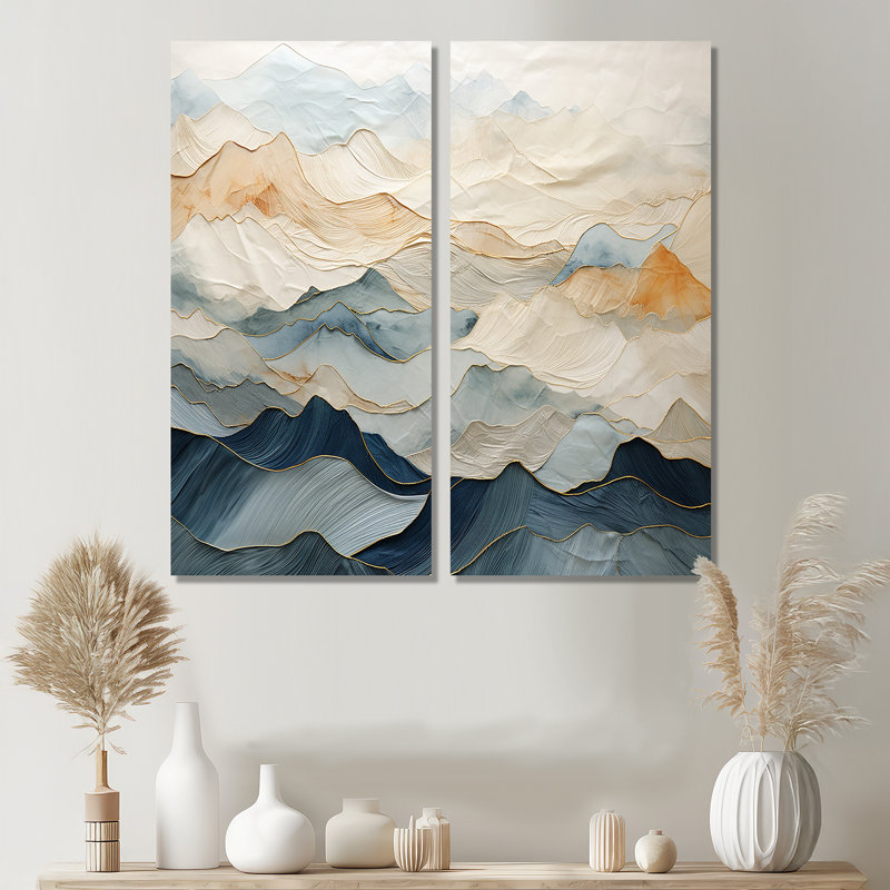 Majestic Mountain Peaks - Art mural traditionnel, 32" H x 32" W, Wrapped Canvas, Does Not Apply