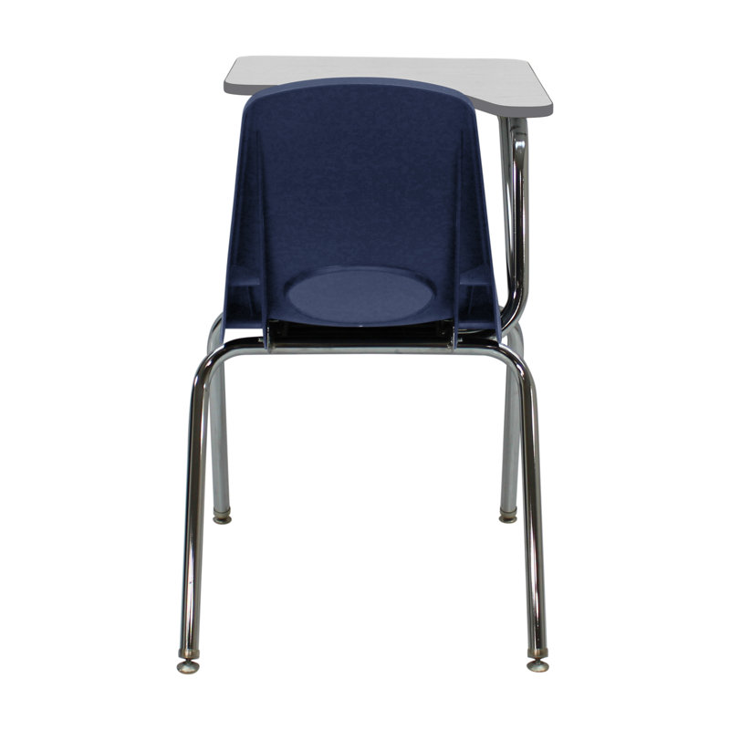 Chaise empilable 18 po avec accoudoir tablette, Bleu marine
