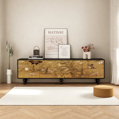 Meuble télé en bois de pin avec rangement spacieux