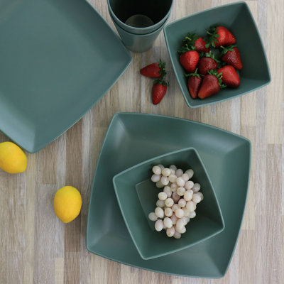 12 Piece Melamine Dinnerware Set - Service for 4