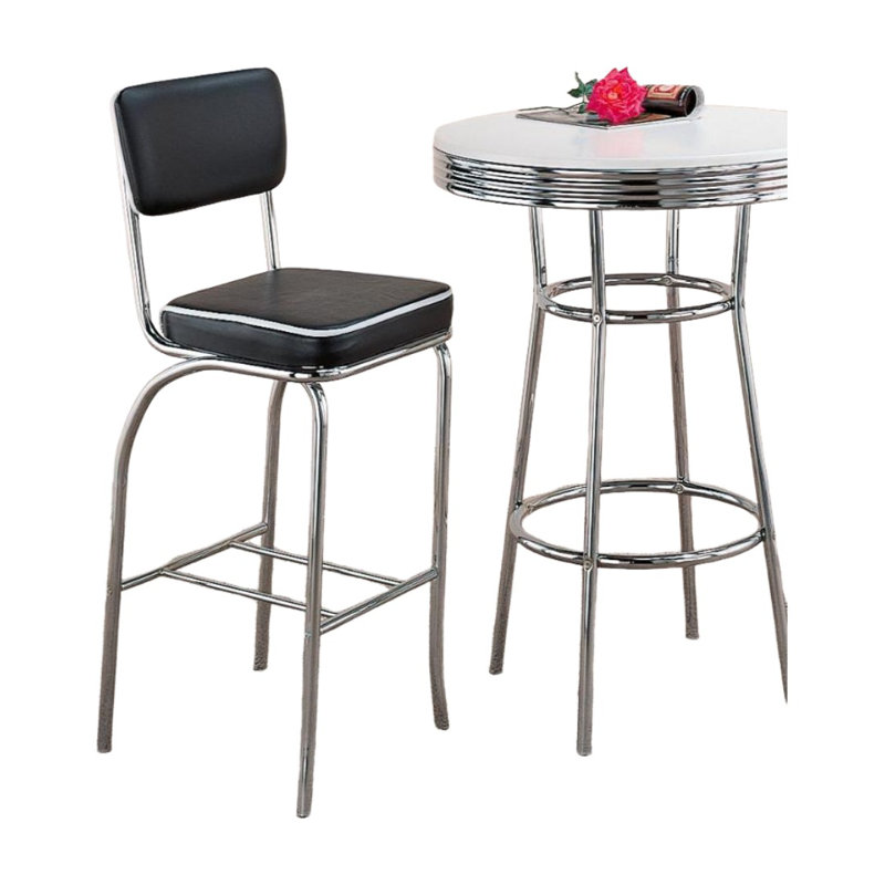 Retro Black Bar Stool Set Of 2