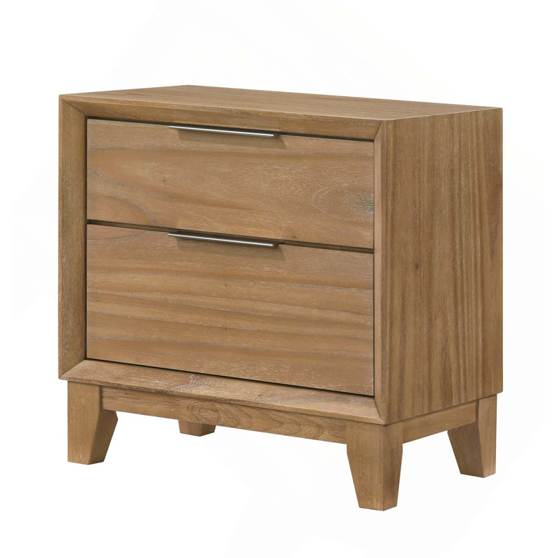 Table de chevet contemporaine à 2 tiroirs 1Pc avec rangement spacieux et design moderne pour l'organisation de la chambre à coucher