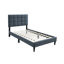 Structure de lit double avec tête de lit réglable, lit plateforme tapissier en velours, aucun sommier requis, support à 12 lattes robuste, structure de lit à profil bas, disponible en bleu, rose, gris et gris anthracite, facile à assembler-1463208892-1463208888