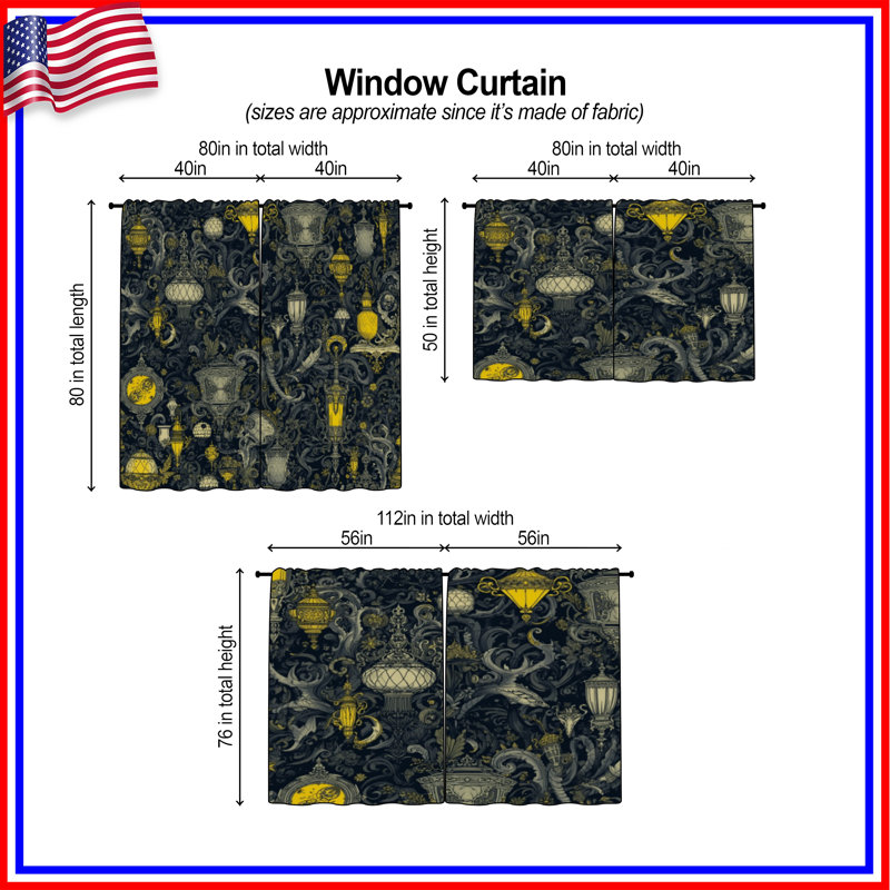 Ornate Lanterns, 112in x 76in - 2 panels, Sheer