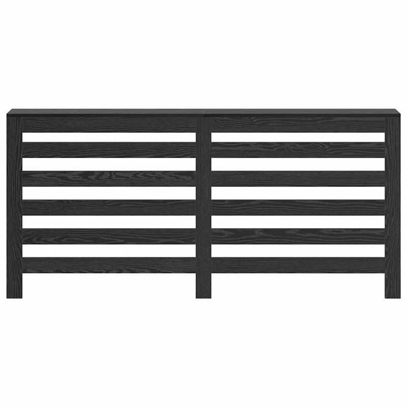 Extra Large Radiator Cover, Black Oak, 175 x 20 x 82 cm, Horizontal Slats