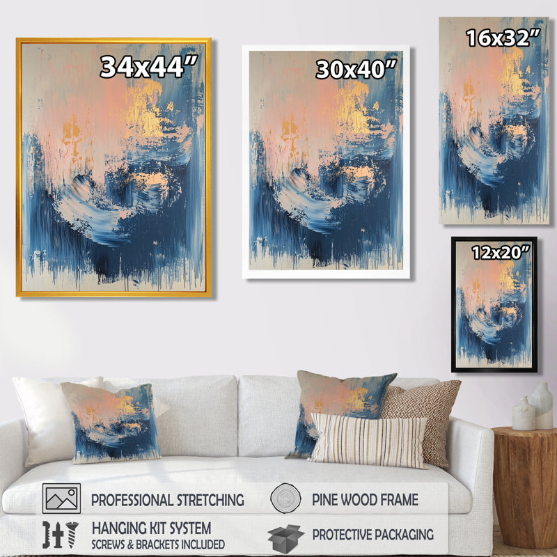 Orrville - art mural abstrait, H 20 po x l 12 po, Reproduction encadrée d'une seule photo, Blanc
