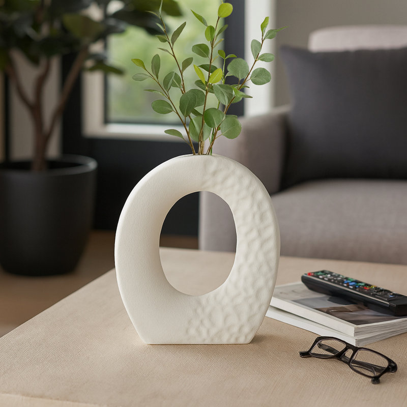 Découpe à finition brute avec ouverture de vase, blanc, H 10 po x l 3 po x P 3 po, Blanc