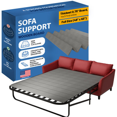 Heavy Duty Sleeper Sofa Support Slats, 63" X 46" Wood Base To Fix Sagging Seats, Reinforced Under Cushion Panel For Sofas And Bed Support, Pull Out Couch Mattress Board, Easy Installation
