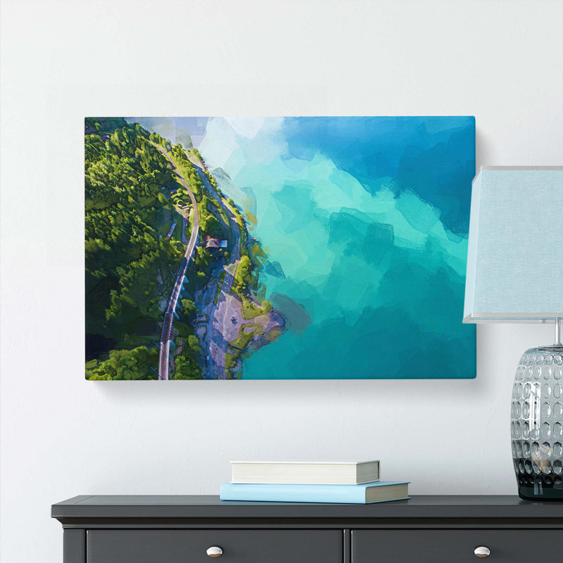 Lake View In Switzerland In Abstract - Wrapped Canvas, 35cm H x 50cm W x 3cm D