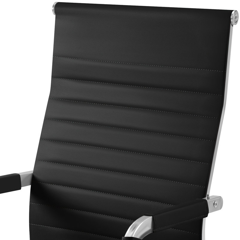 Wyndid Mid-Back Conference Chair with Arms, Black