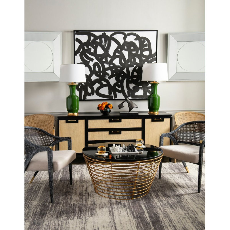 Edward Linen Armchair, Black