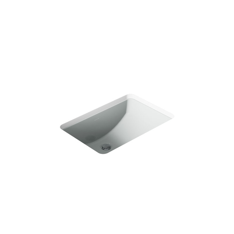 Ladena Finish Vitreous China Rectangular Undermount Bathroom Sink with Overflow, Ice Gray