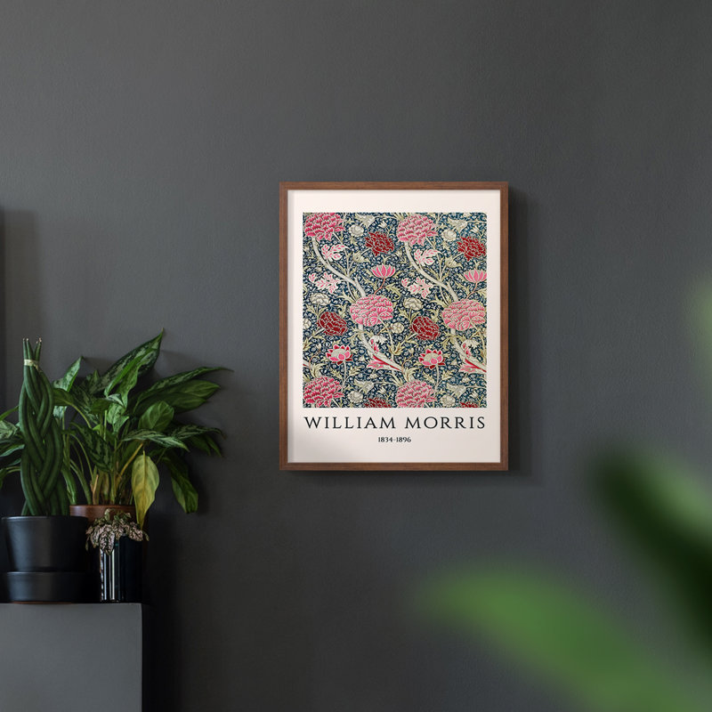 William Morris, reproduction encadrée CI, Noyer, H 14 po x l 11 po