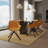 Matthew Upholstered Leather Dining Chair 360-Degree Swivel Armchair With Powder-Coated Iron Legs Dulaney Collection-1436379291