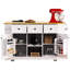 Îlot de cuisine 53 po avec rangement interne, rallonge de 50 W, prise de courant, chariot roulant, finition blanche 5-1556251139
