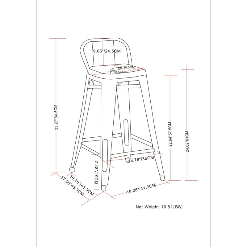Keeley 24 inch Metal Counter Height Stool (Set of 2)