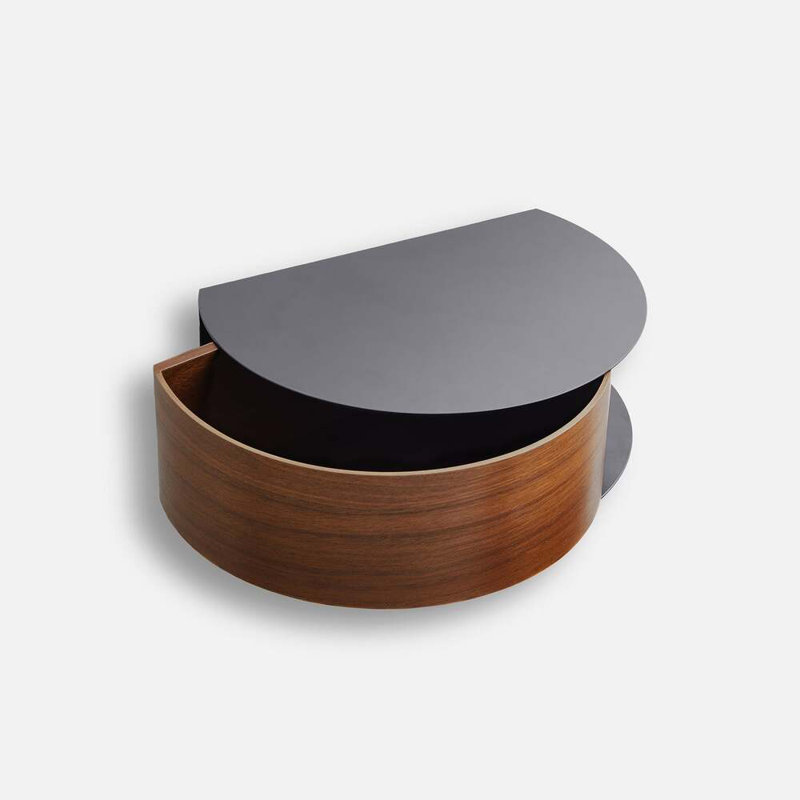 Wallie Wall Drawer, Black/Walnut