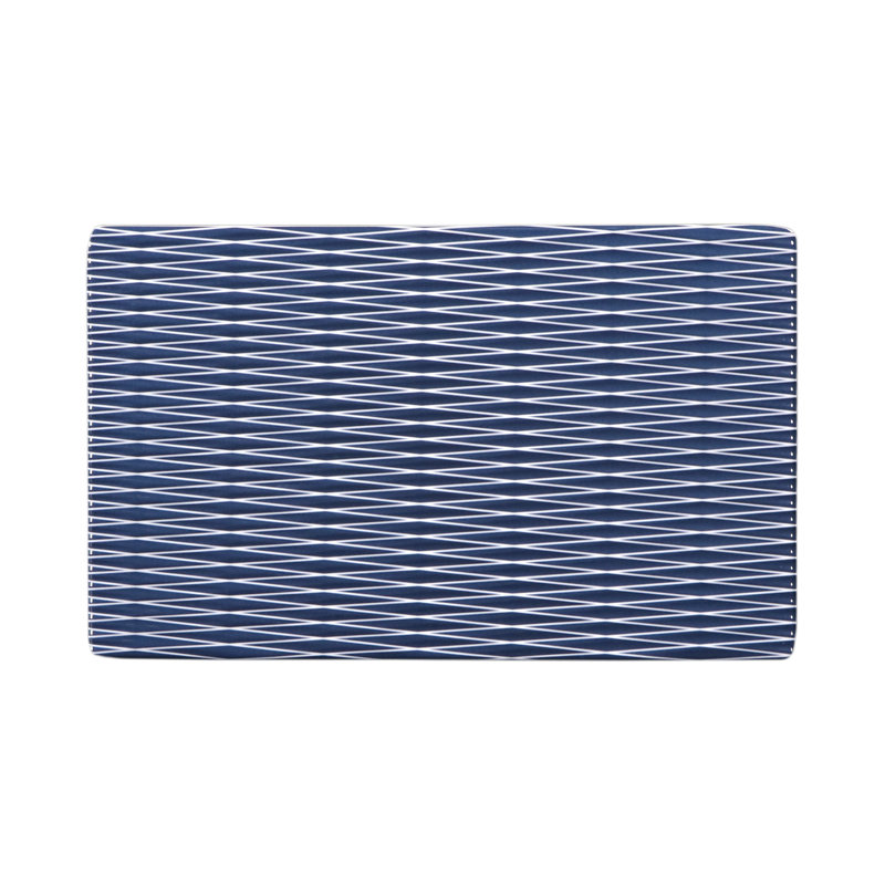Elite Global Solutions Melamine Tray, 0.75" H x 10.5" W x 6.38" D, White/Lapis Decal