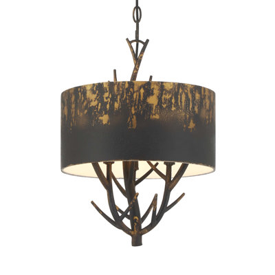 Luminaire suspendu 3 lumières en fer noir antique Korting