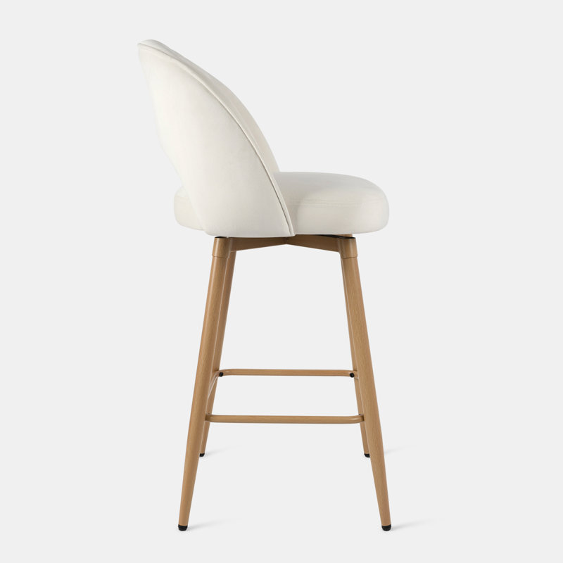 Tabouret de bar pivotant à 360 ° avec dossier, Blanc