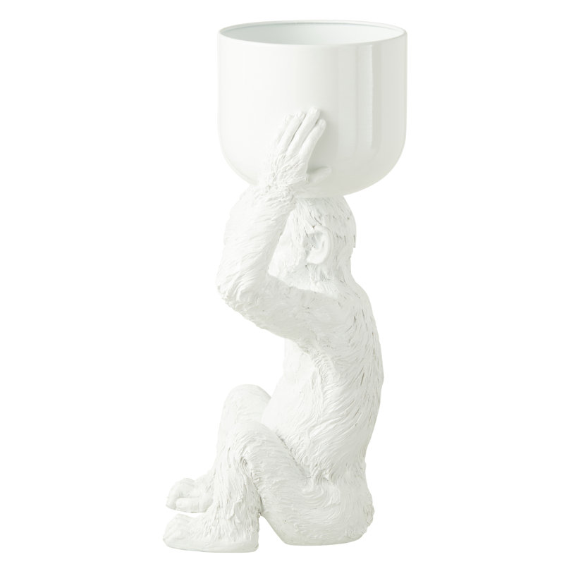 ICE BUCKET MONKEY POLYRESIN ORANGE, White